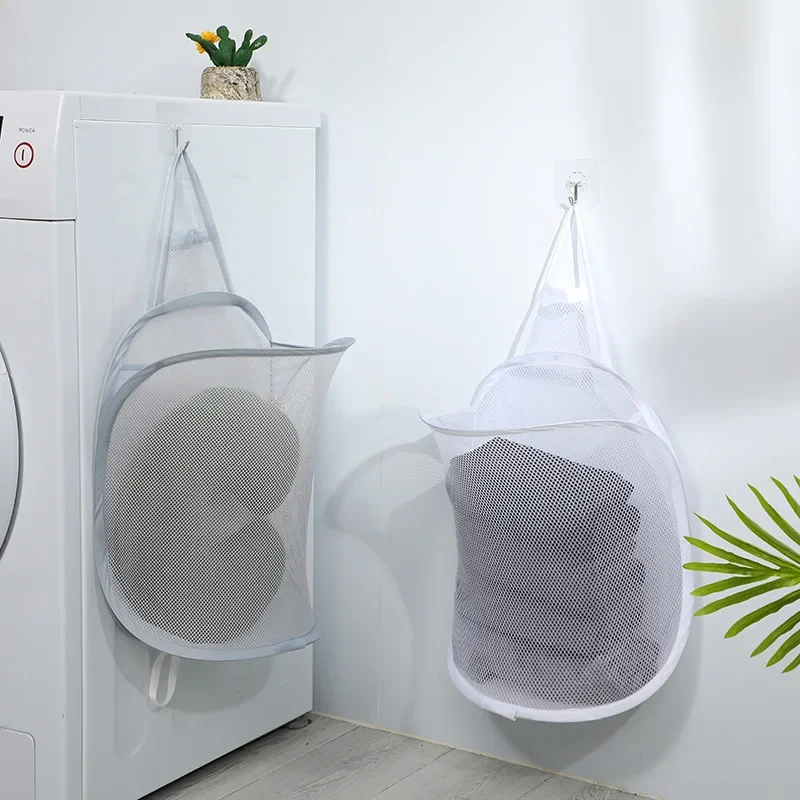 Foldable Dirty Clothes Basket Laundry Basket Storage Clothing Organizer Household Wall Hanging Basket Bathroom Clothes Storage