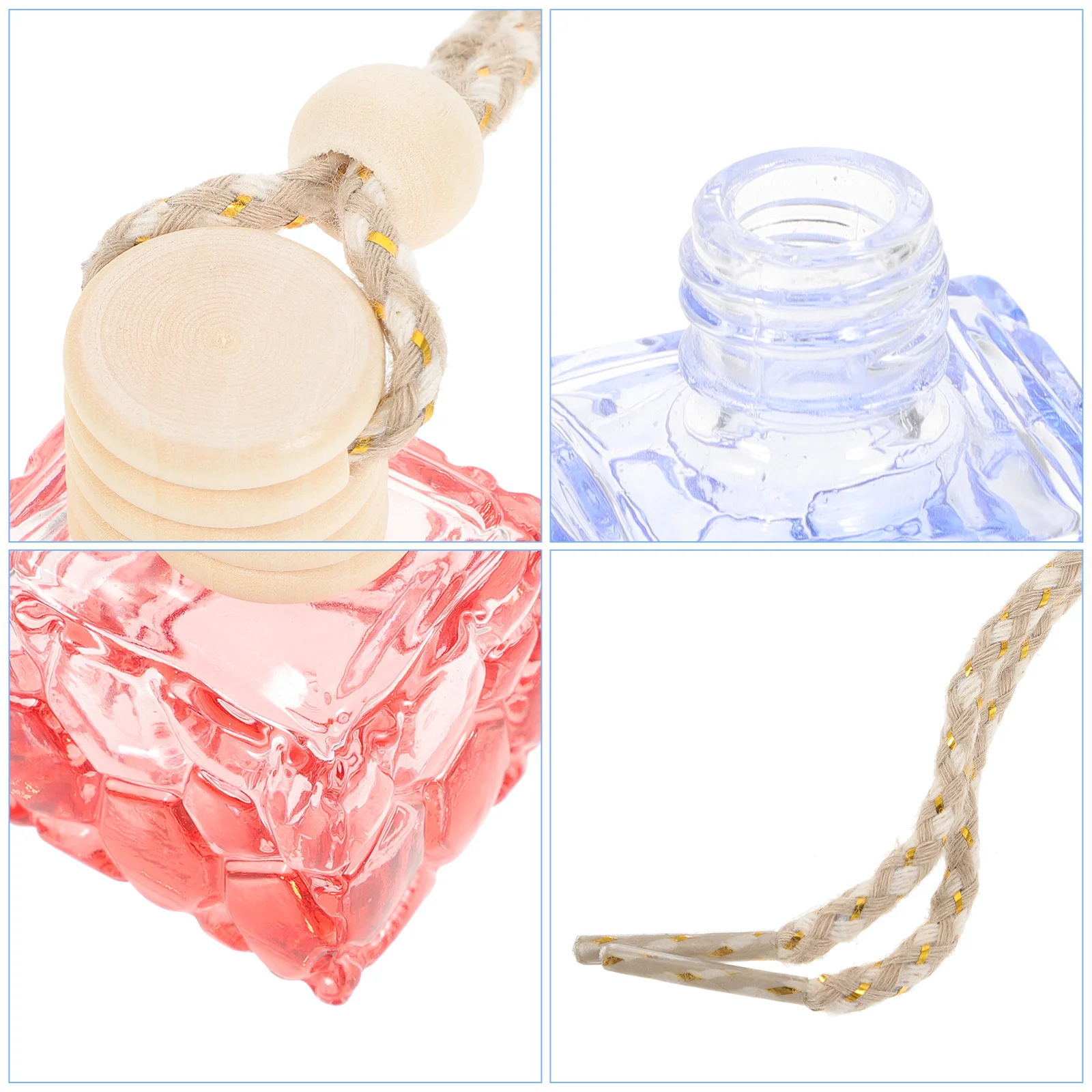 

5Pcs Car Perfume Pendant Hanging Air Freshener Bottle for Car Rear View Mirror Wardrobe Toilet Fresh Scent Decoration Empty