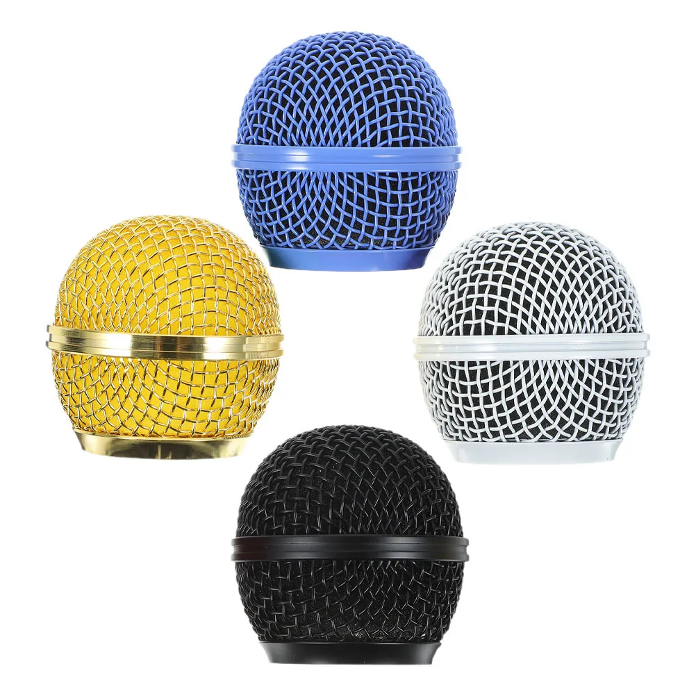 

4 Pcs Microphone Grille Replacement Head Mesh Metal for Windshield Replacements