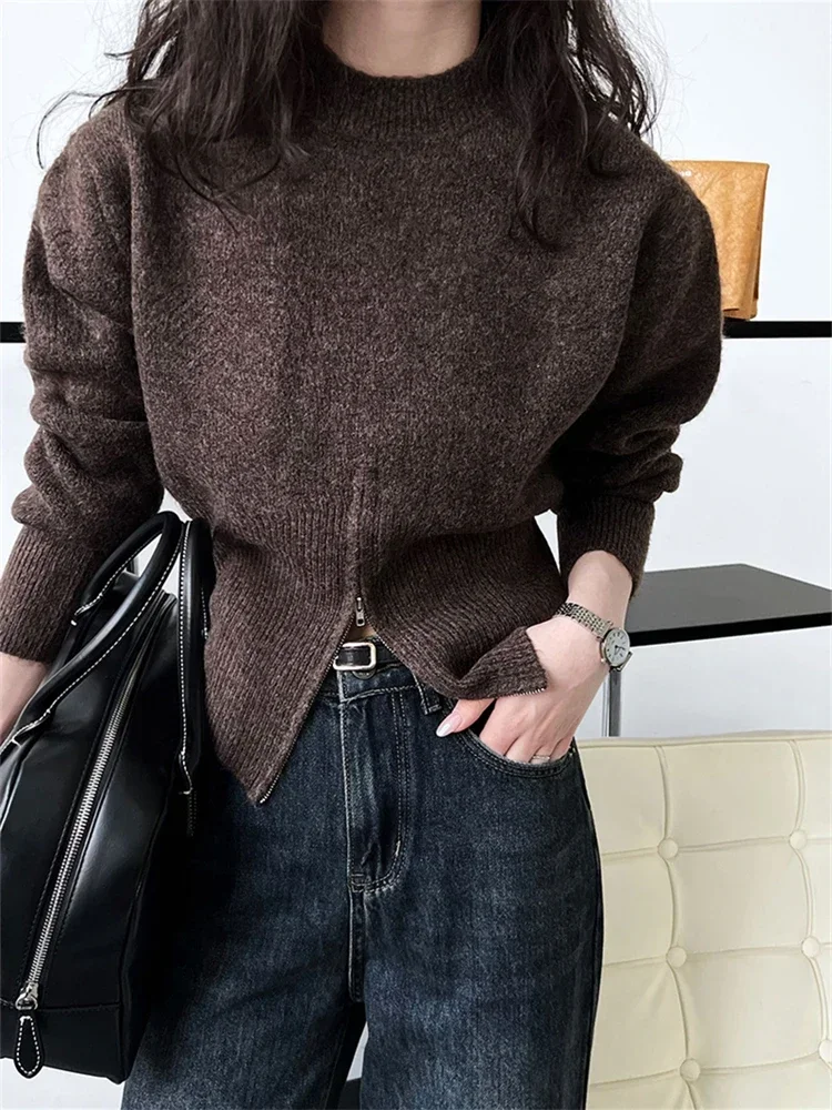 Sweater Women Winter Pullover Girls Sweater Oversize Knitting Tops Vintage Long Sleeve Fall Female Knitted Outerwear Warm Pull