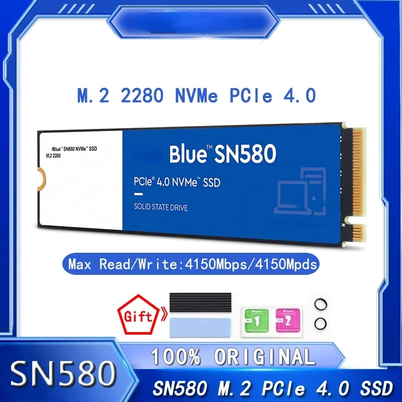 

4TB SN580 SSD Blue NVMe 500GB 1TB 2TB PCIe4.0 4150MB/s M.2 2280 Drives for Laptops Computer PC PS5