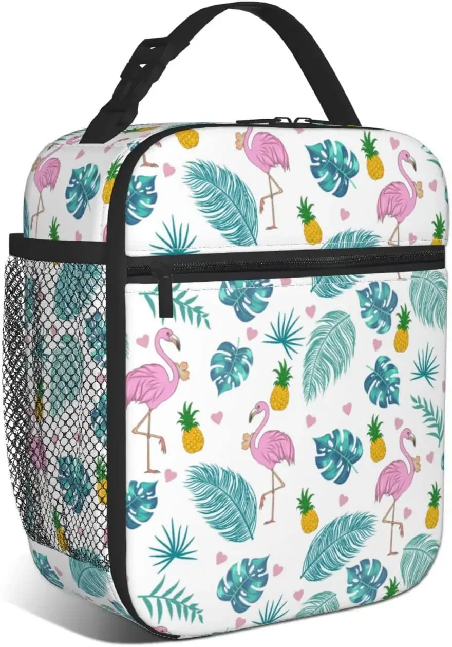 Flamingo Lunch Box Kids Girls Insulated Cooler Thermal Cute Lunch Bag Tote for School