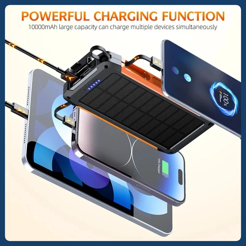 بنك طاقة شمسي مغناطيسي 20000 مللي أمبير في الساعة بطارية خارجية 15 وات شاحن لاسلكي Magsafe سريع لهاتف iPhone 16 Samsung S24 Xiaomi Powerbank