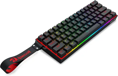 Imagen 2 del producto Redragon K617 HE Quick Trigger Gaming 60% 61 teclas Teclado mecánico con cable, interruptor magnético de efecto Hall dedicado, versión con correa