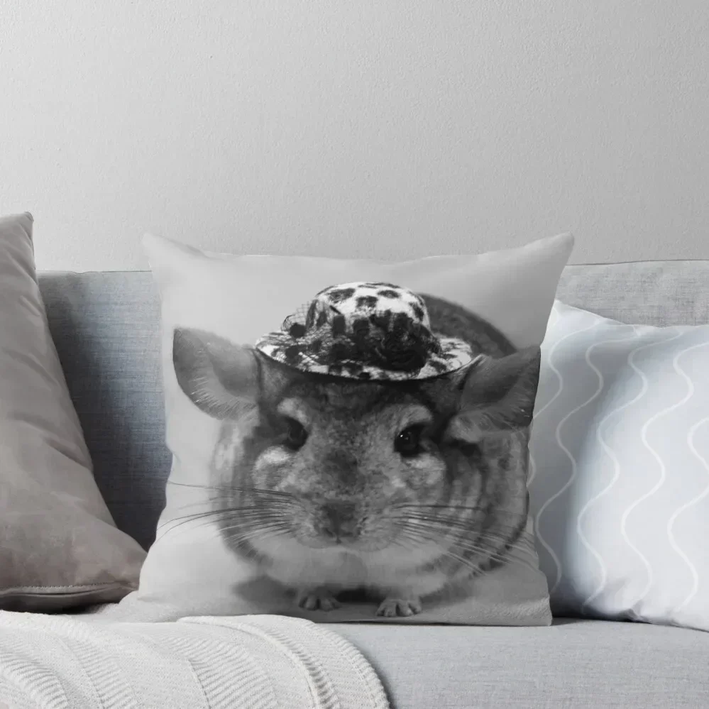 

Chinchilla with a Hat Throw Pillow Cushions Cover home decor items Decorative Pillow Covers For Sofa Anime pillow