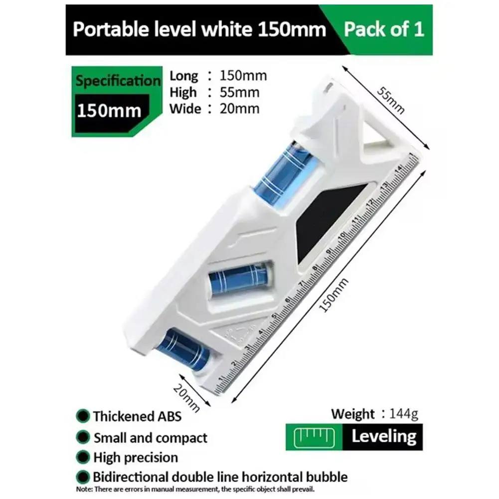 New Mini Protractor With Metric Ruler Woodworking Level Gauge Horizontal & Vertical Measure Portable Magnetic Pocket Level Gauge