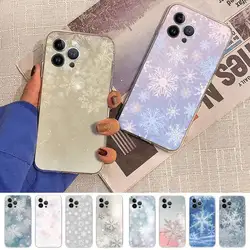 Christmas Snowflake Phone Case Silicone Soft for iphone 14 13 12 11 Pro Mini XS MAX 8 7 6 Plus X XS XR Cover