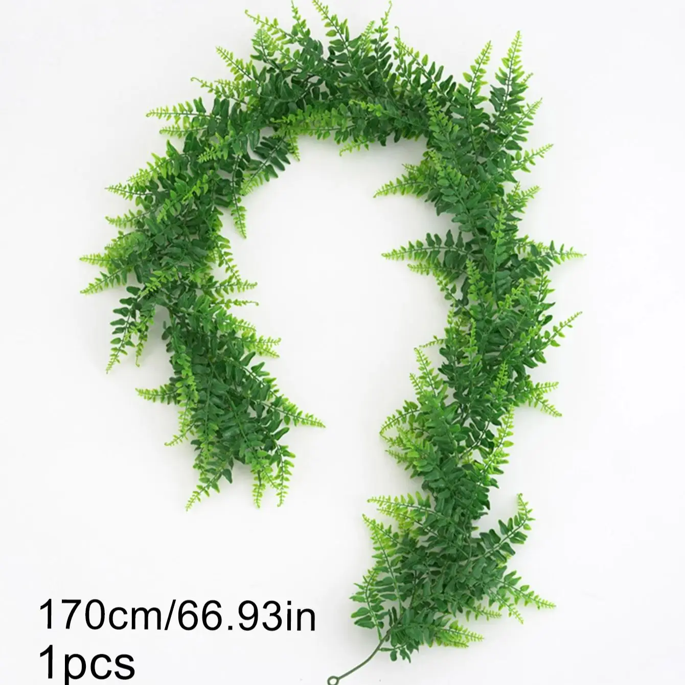 175cm/68.9in Artificial Plants Vines Fake Haing Plants Plastic Fern Leaves Wall Foliage Tropical Fern Plants for Home Garden