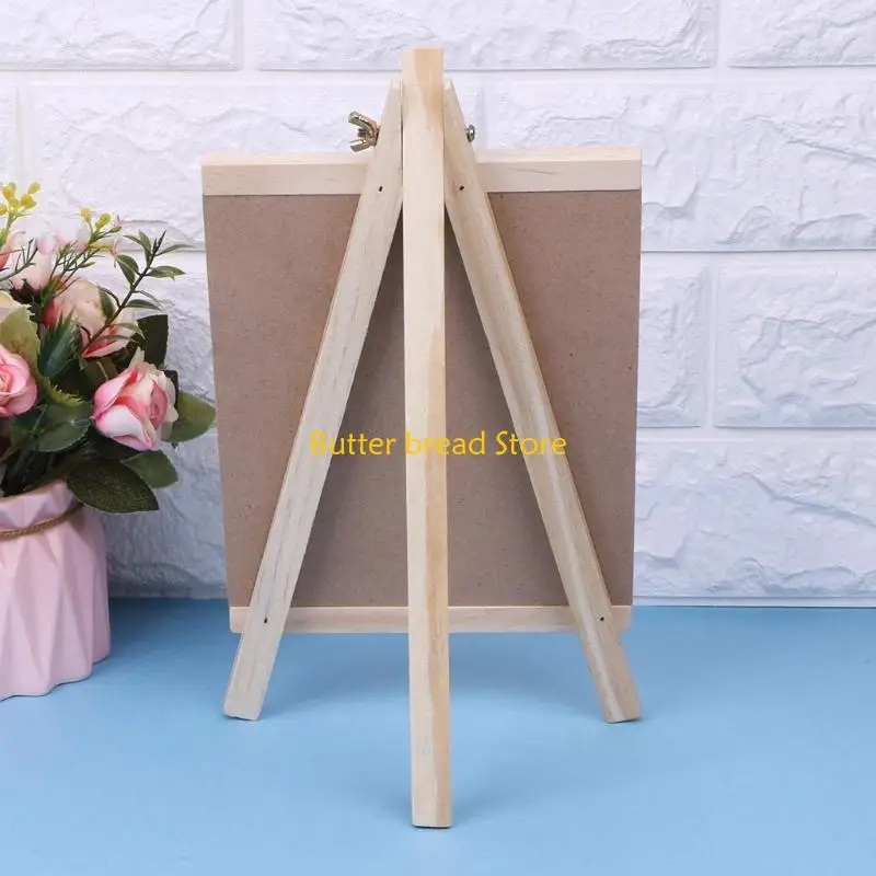 W89C Pequeñas pizarras con letrero madera soporte plegable para baby showers boda