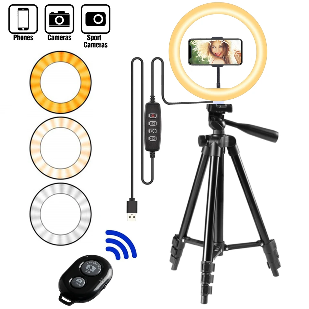 Selfie Ring Lamp Led Ring Light Selfie With Tripod Ring For Selfie Phone Video Photography Lighting For Youtube Phone Holder