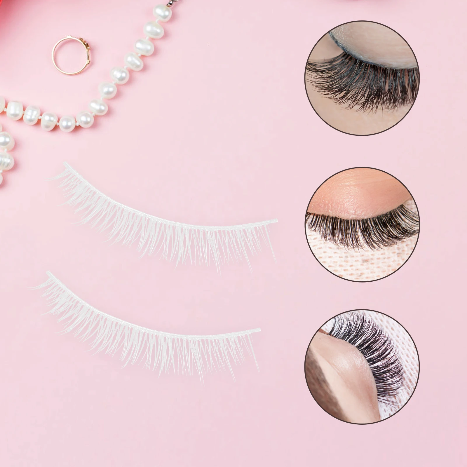 

False Eyelashes White Lash Extensions Natural Daily Makeup Cluster Lashes For Diy Cosplay Halloween Party