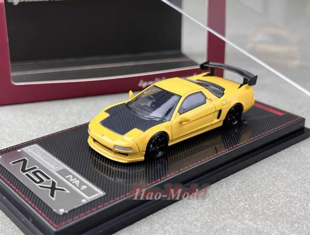 

IG 1/64 для Honda NSX NA1 IG1945, модель автомобиля, литой автомобиль из сплава, игрушки для мальчиков, подарки на день рождения, хобби, дисплей, имитация украшений, желтый