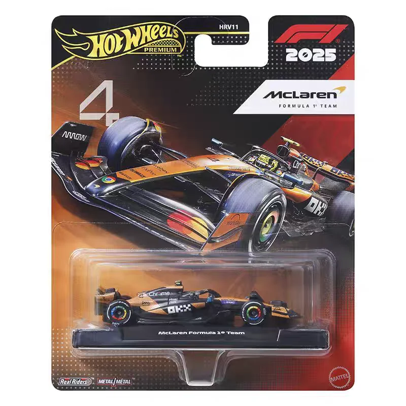 Hot Wheels – étiquette dorée originale HRV11-9C6J F1, série de course, édition limitée, modèle en alliage moulé sous pression, Collection de voitures, jouets Surprise