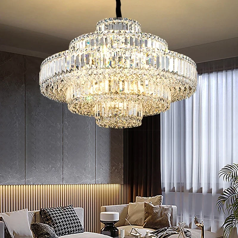 الثريات السقف الفاخرة الحديثة الجديدة LED الإضاءة كريستال مصابيح معلقة مصمم ديكور المنزل لماعة لغرفة المعيشة