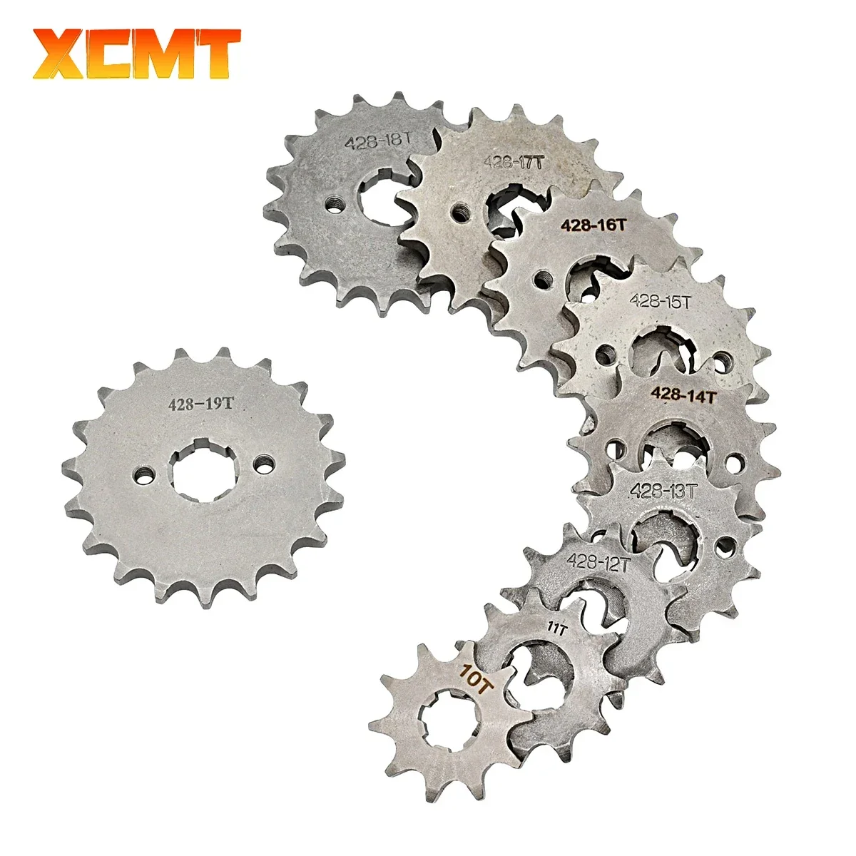 428 Chain 20mm Front Engine Sprocket 10 11 12 13 14 15 16 17 18 19T For Motorcycle Dirt Pit Bike ATV Quad Go Kart Buggy Scooter