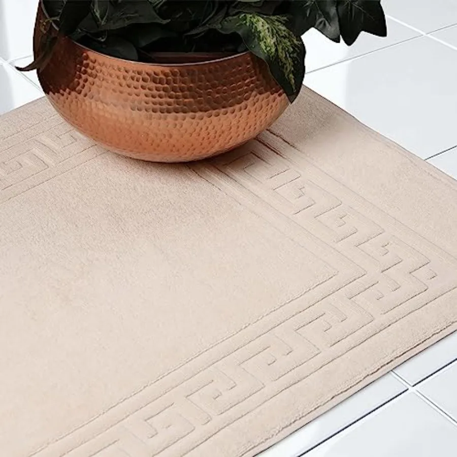 Heavyweight Cotton Bath Mats, Bath Rugs For Bathroom Accessories, Washable Rug For Shower, Bath, Toilet, Modern Decor, No Backi