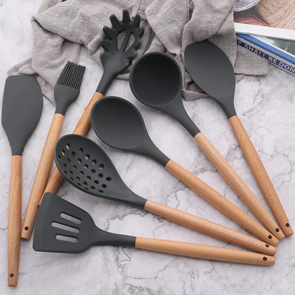 

Silicone Bbq Brush Premium Flexible Bristles Kitchen Baking Utensil Basting Oil Brush Wood Handle Ergonomic Non-Scratch