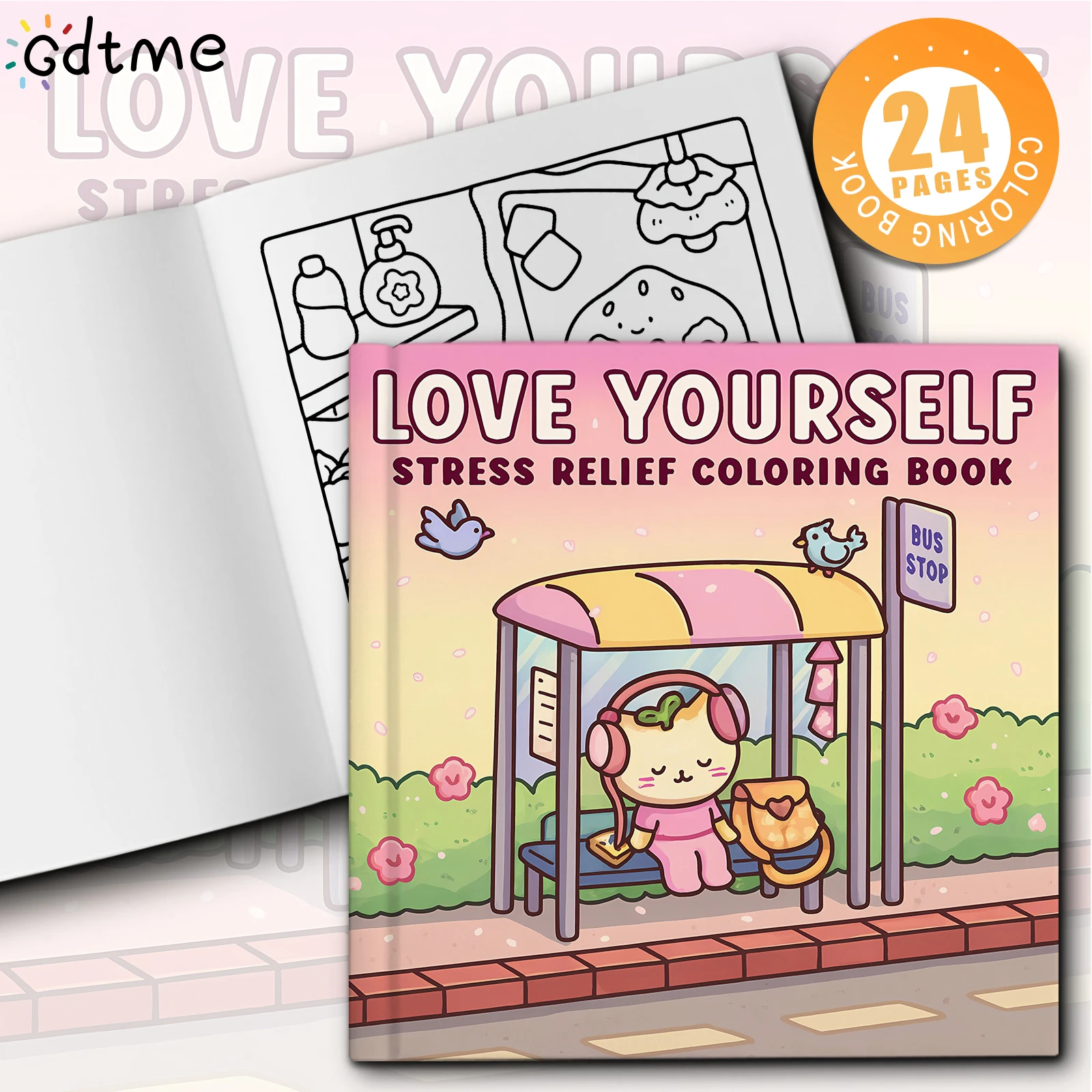 LOVE YOUSELF كتاب تلوين بأنماط جريئة وسهلة للبالغين، كتاب رسم لطيف، هدية مثالية للحفلات وأعياد الميلاد