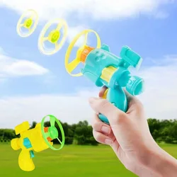 Flying Saucer Disc Launcher Toys Set With 1 Flying Saucer Gun 5 Spinning Disks Indoor Outdoor Game Sports Toys For Kids