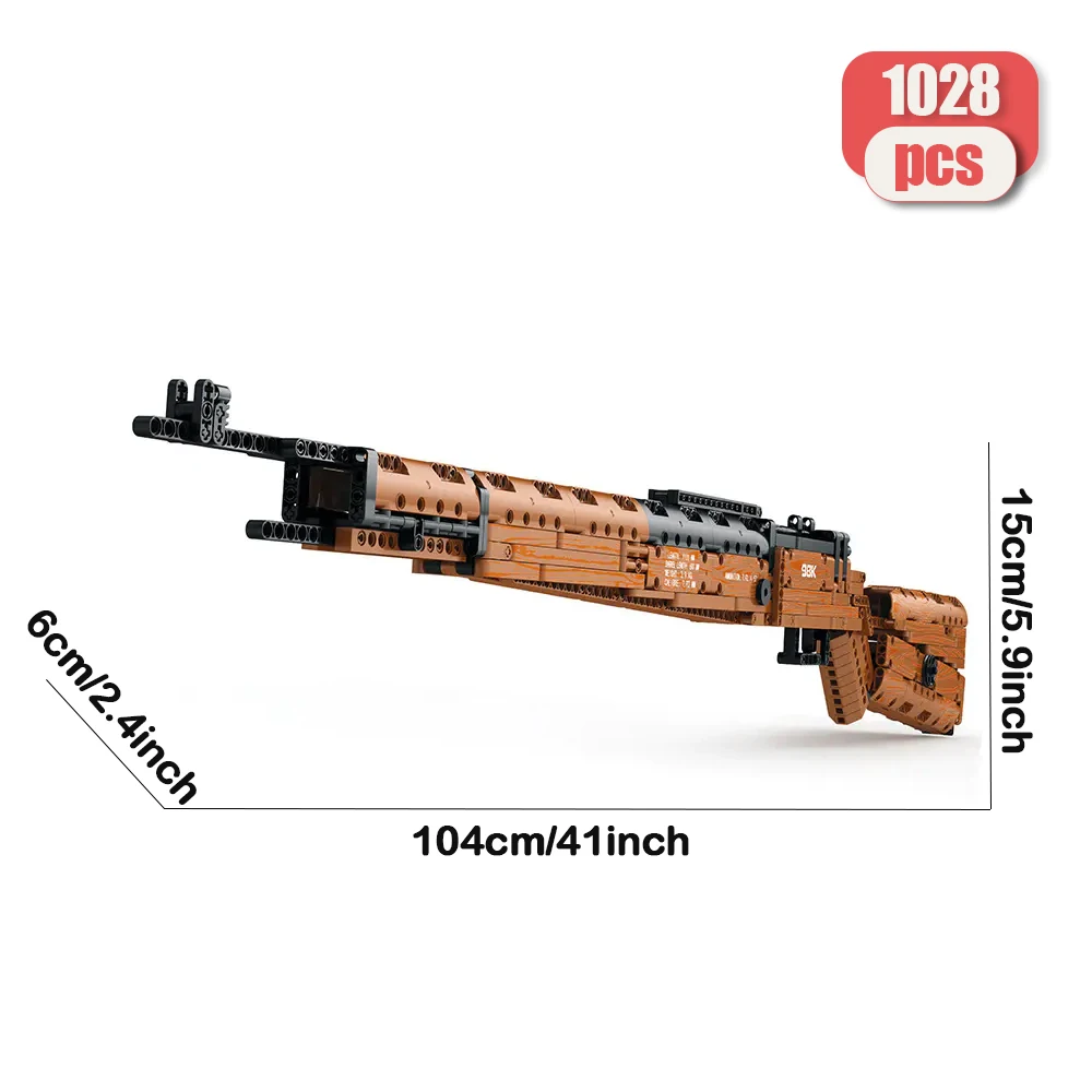 Technical Firearms Karabiner 98K Weapon Ideas Modularize Design Building Blocks Model Educational Toy Gift 1028PCS