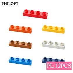 12pcs DIY Large Building Block Bricks Thin 1X4 Bricks Big Size Assembled Accessories Bulk Part Enlighten Brick Children Toys