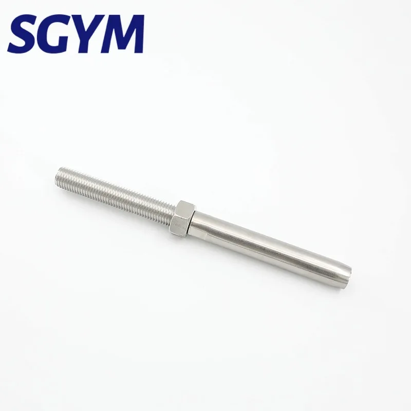 SGYM Swage Stud 2/2.5/3/4/5/6/8/10mm Wire Rope Right Hand Thread Stainless Steel 316 End Terminal Rope Fittings Cable Railing