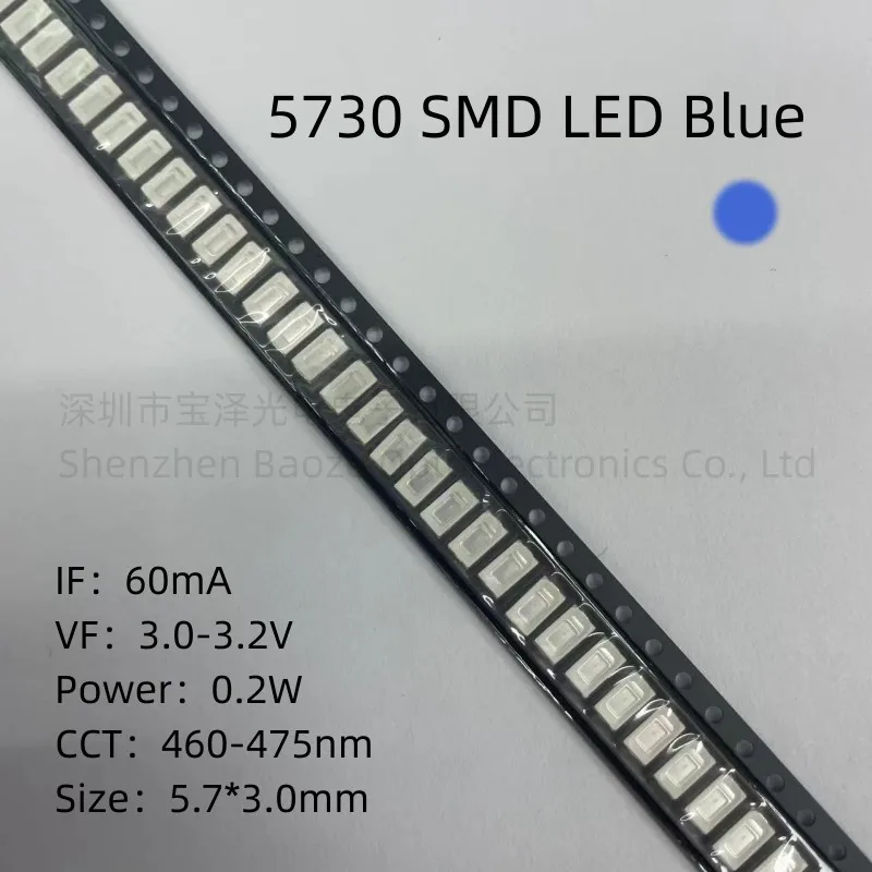 5730 0,2 W SMD LED rojo amarillo verde blanco azul Rosa 5630 diodo emisor de luz 100 unids/lote