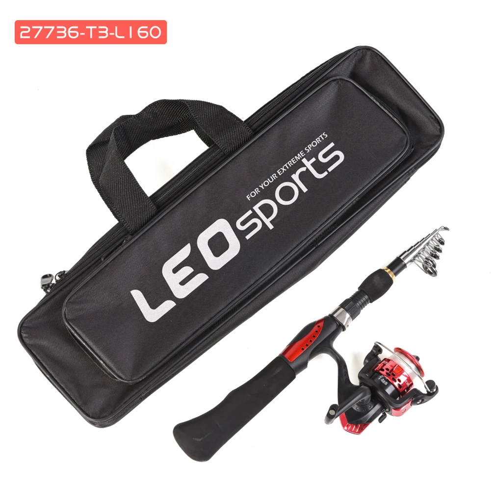 /1.6m /Telescopic /Fishing Rod And Reel For Combo Set Portable Sensitive Smooth Black Red For Freshwater Saltwater Angling Equip