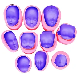 10PCS Dolls Face Silicone Mold Fondant Moulds DIY Cake Decorating Tool Sugarcraft Clay Chocolate Gumpaste Form Baking Toolsc107