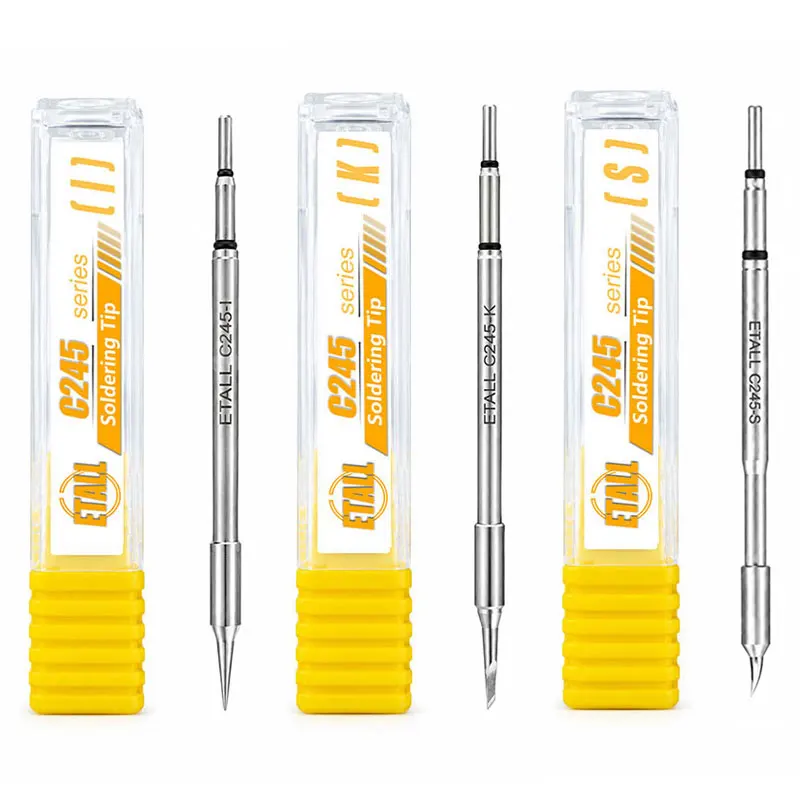 ETALL C245 Series Soldering Iron Tips  C245-K/I/IS Use for JBC Sugon  Aixun Mechanic Soldering Station Handle  Fast Heating