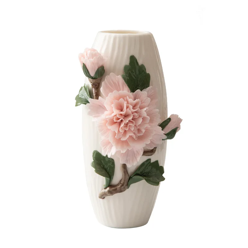 

Suet Jade Ceramics Pure Hand-squeezed Flowers, Flower Utensils, Peony Flowers, Living Room Home Flower Arrangement, Dried Flower
