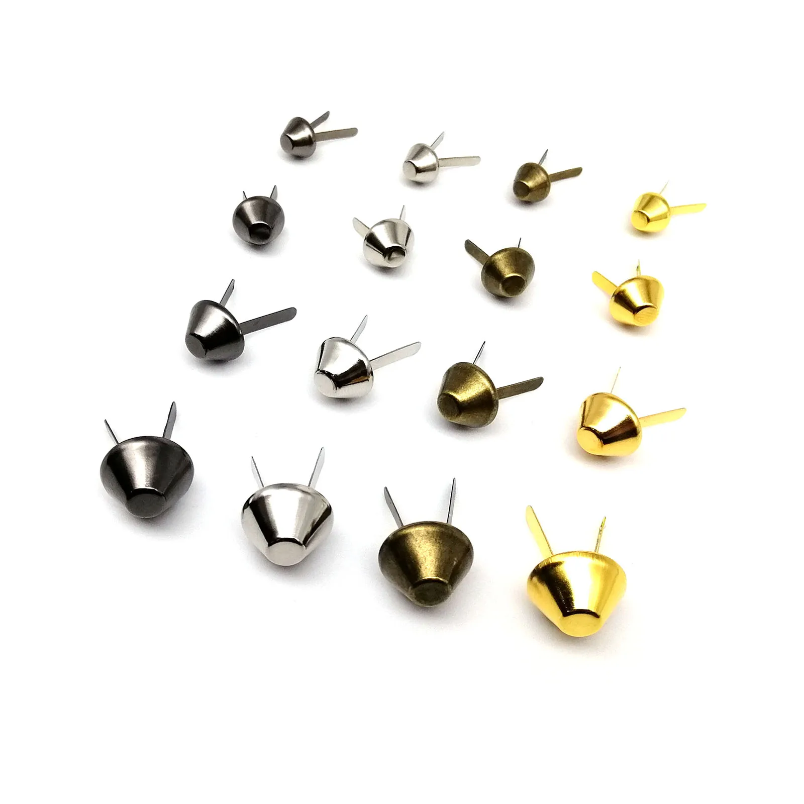 50 Rivets Goujons Clous Coniques 10mm Noir - Rivets Métal Pour Cuir Sacs Vêtements Artisanat