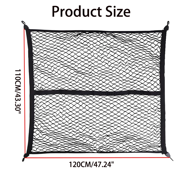 1.2 * 1.1M Pickup Truck Body Cargo Car Trunk High Elasticity Fixed Net Anti Slip Net Bag Luggage Net Car Luggage Storage Tool