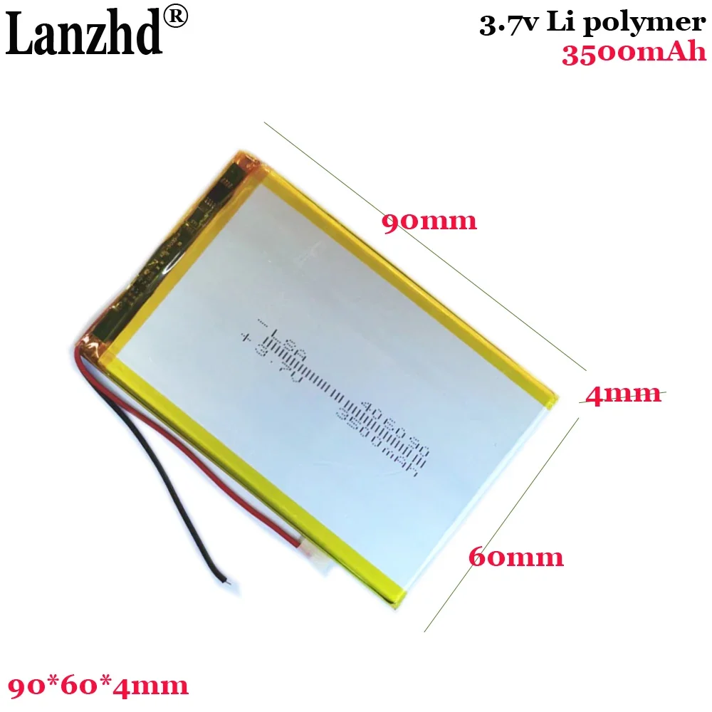 

3.7V polymer lithium battery For tablet computer power bank battery medical vacuum cleaner LED battery 406090 90*60*4mm
