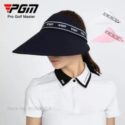 PGM Women Big Brim Sunscreen Hats Ladies Breathable Sports Golf Empty Top Hat Casual Sun Visor Caps Adjustable Bowknot Golf Cap