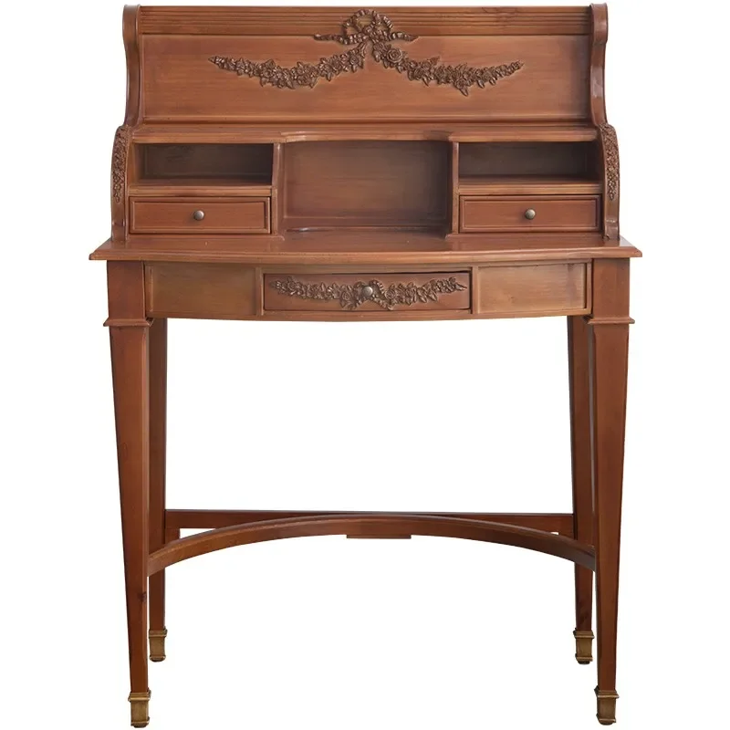 Solid wood bay window, desk, makeup table, integrated storage dresser, bedroom   high-end feeling