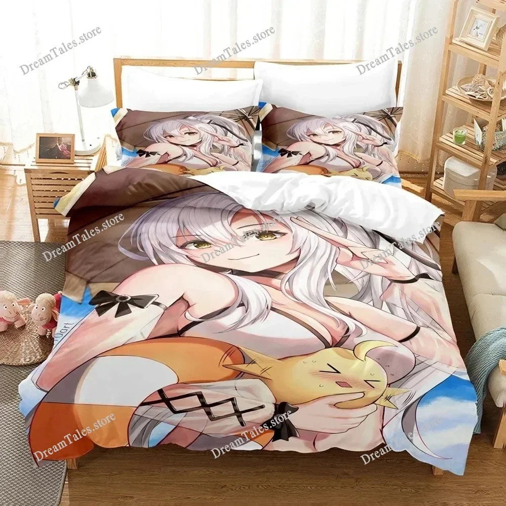 3D Printed Anime Azur Lane Bedding Set Boys Girls Twin Queen Size Duvet Cover Pillowcase Bed Kids Adult Home Textileextile