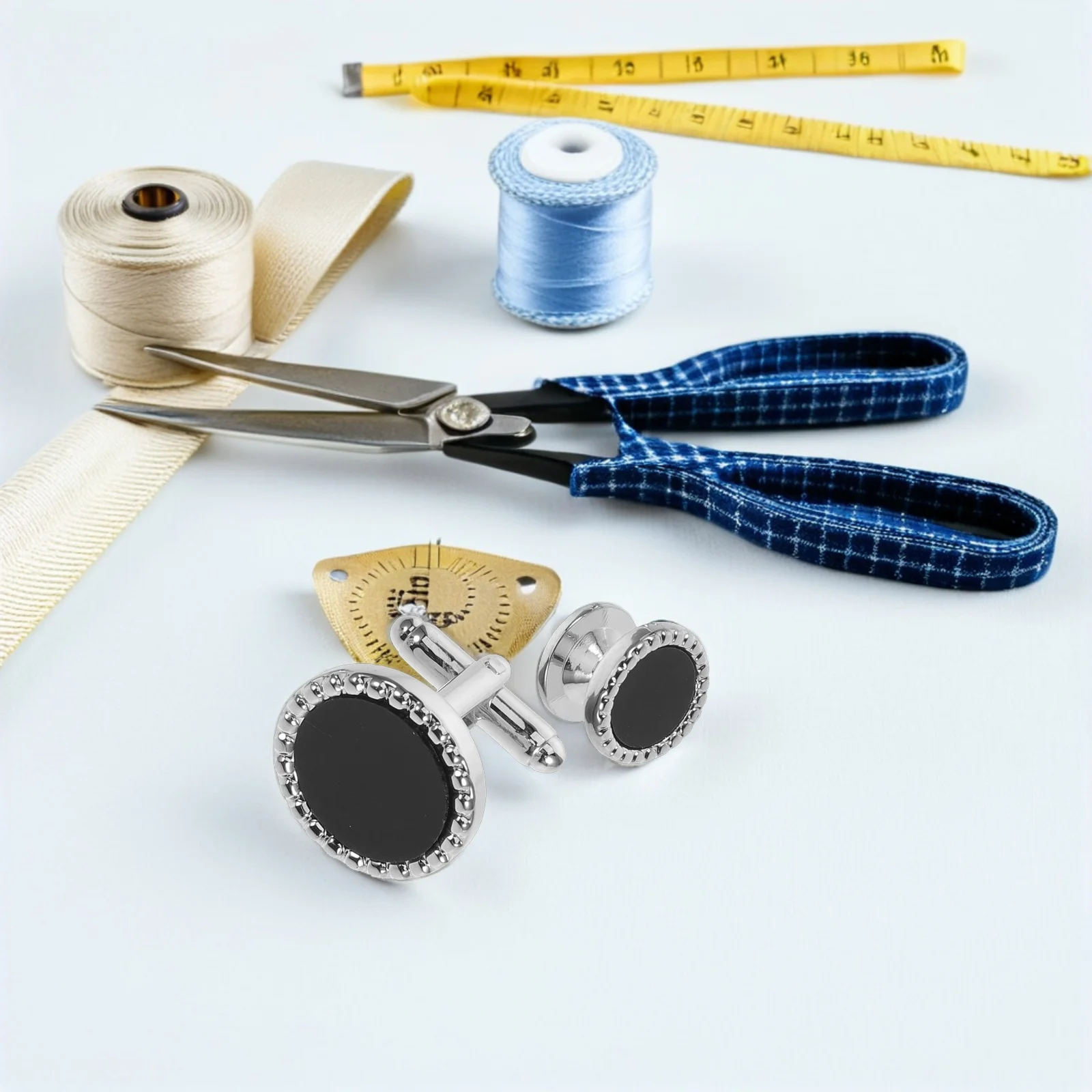 

8Pcs Mens Acrylic Black Round Tuxedo Cufflinks Shirt Studs Formal Wedding Business Suit Accessories Cuff Links for Mens