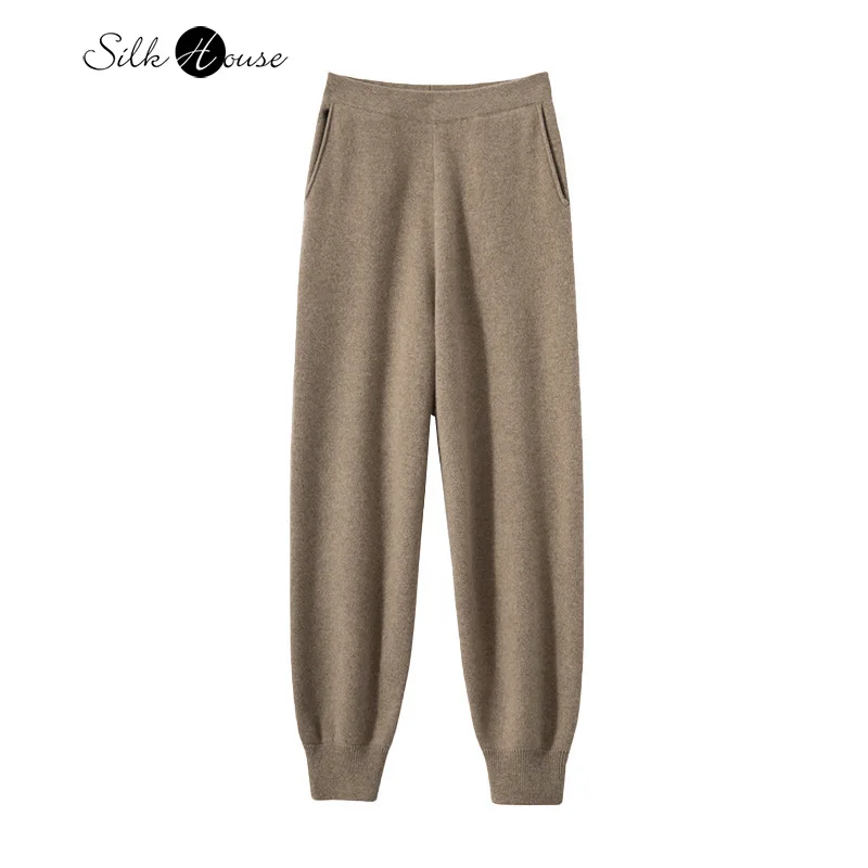 

2024 Women's Fashion Autumn/Winter New 100% Cashmere High Waist Simple Commuting Style Solid Color Pencil Pants