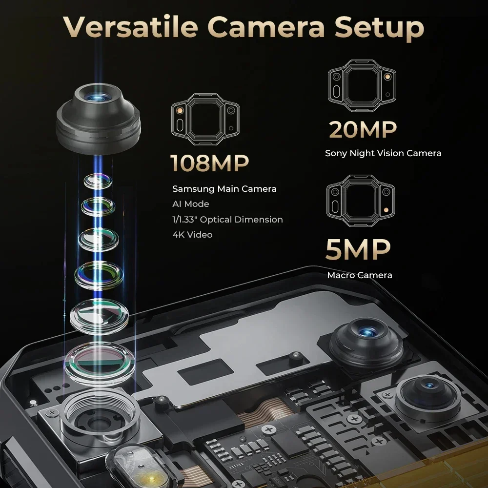 Imagem -06 - Pro Smartphone Celular Robusto 5g Android 13 120w 678 Fhd Mais 12gb Mais 512gb 108mp 11000mah Nfc Versão Global Oukitel-wp30