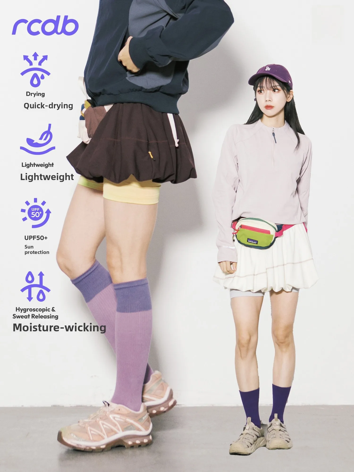 Outdoor Women's Lightweight Quick Dry Bloom Short Skirt Casual Sportswear Breathable Sweat Absorbent Sunscreen City Walk