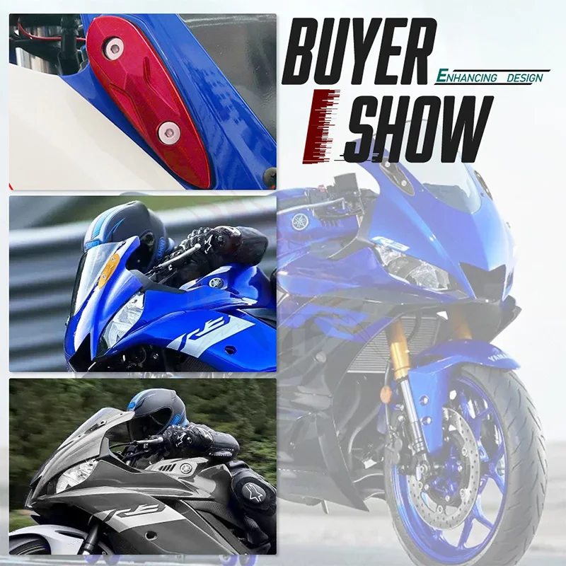 R3 R15 R25 Motorcycle Windshield Driven Mirror Hole Cover Mirror Eliminator Cap Fit For YAMAHA YZF R3 R15 R25 V3 2015-2022 2021