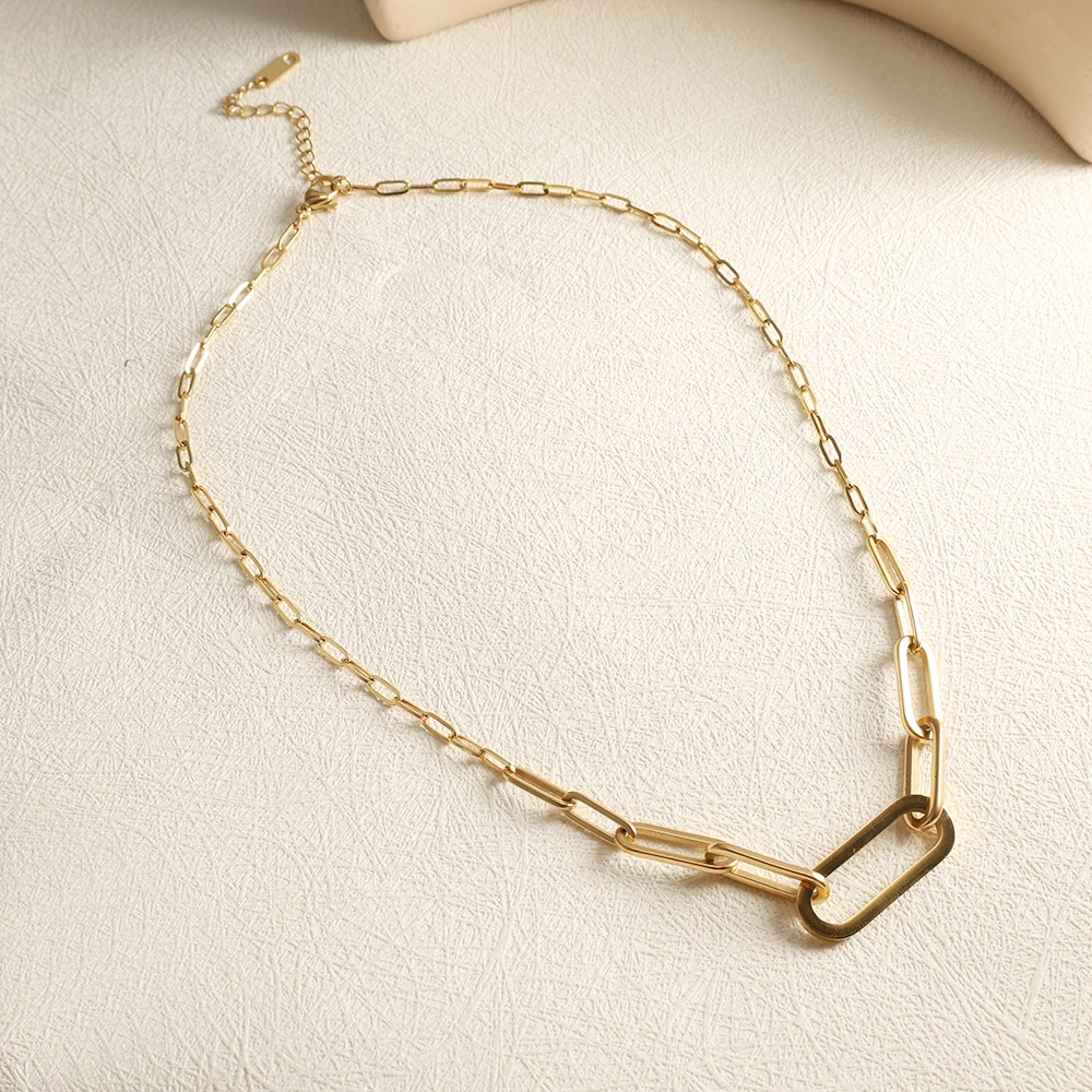 Simple Waterproof Luxury Stainless Steel Chain Necklace Women's Jewelry Daily Wear Accessories