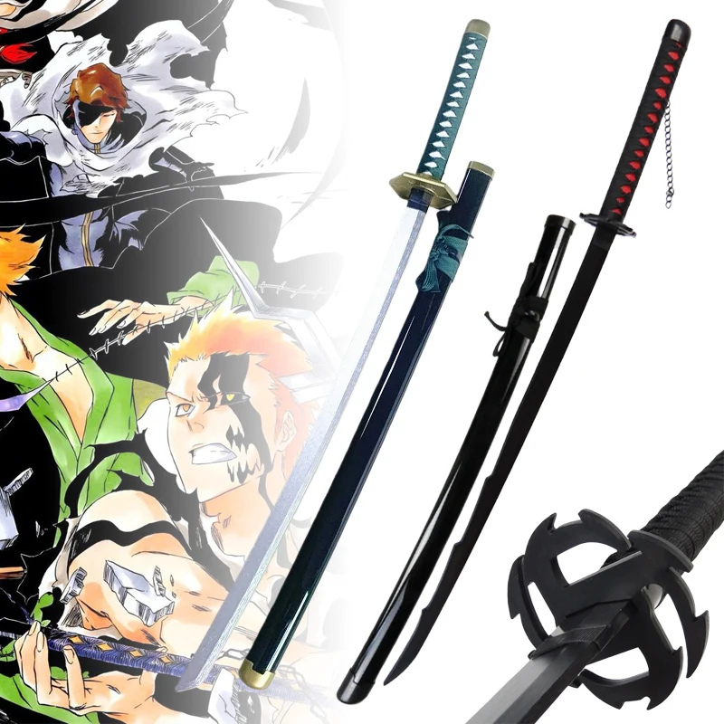40inch Anime Bleach Katana Wooden Ninja Knife Aizen Ichigo Cosplay Sword Real Size Japanese Katana Original Samurai Sabre Gift
