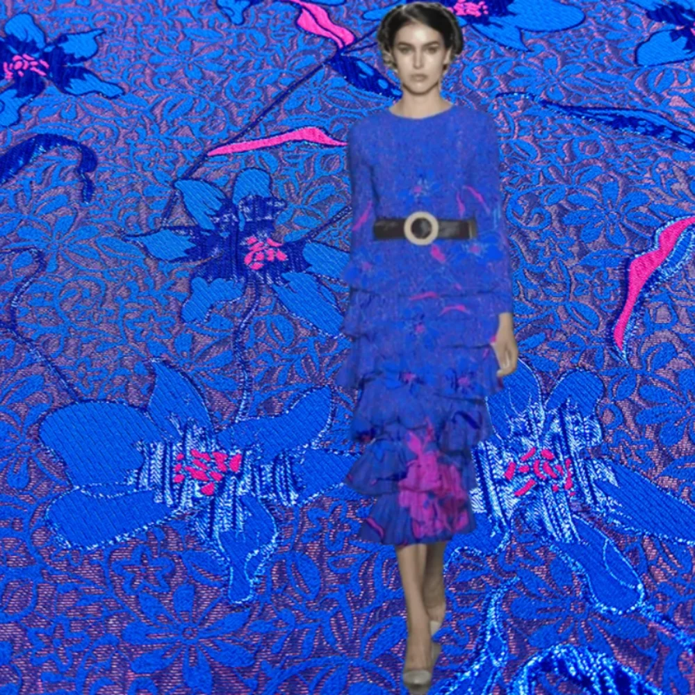 

Bright Line Jacquard Fabric Spring Summer Windbreakers Wedding Dress Women's Clothing Fashion Designer Cloth for 140x140cm