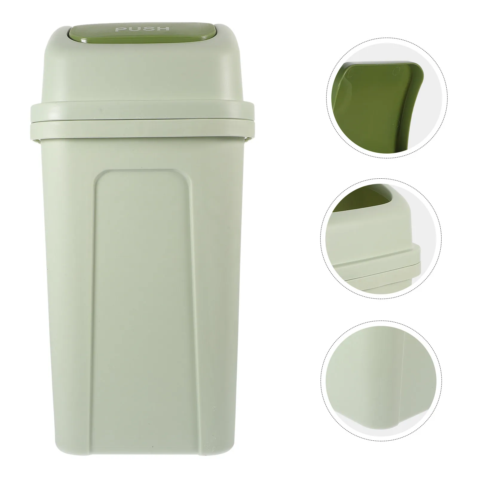 

Apartment Kitchen Trash Can Waste Basket Trashcan Bin with Lid Light Green Trashcans for Kitchens