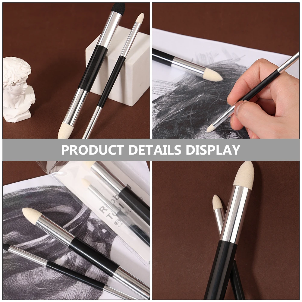 

2pcs Sketch Erase Pen Sponge Blending Tool Drawing Paint Brushes Gray Color Watercolor Oil Acrylic Template for Sketch