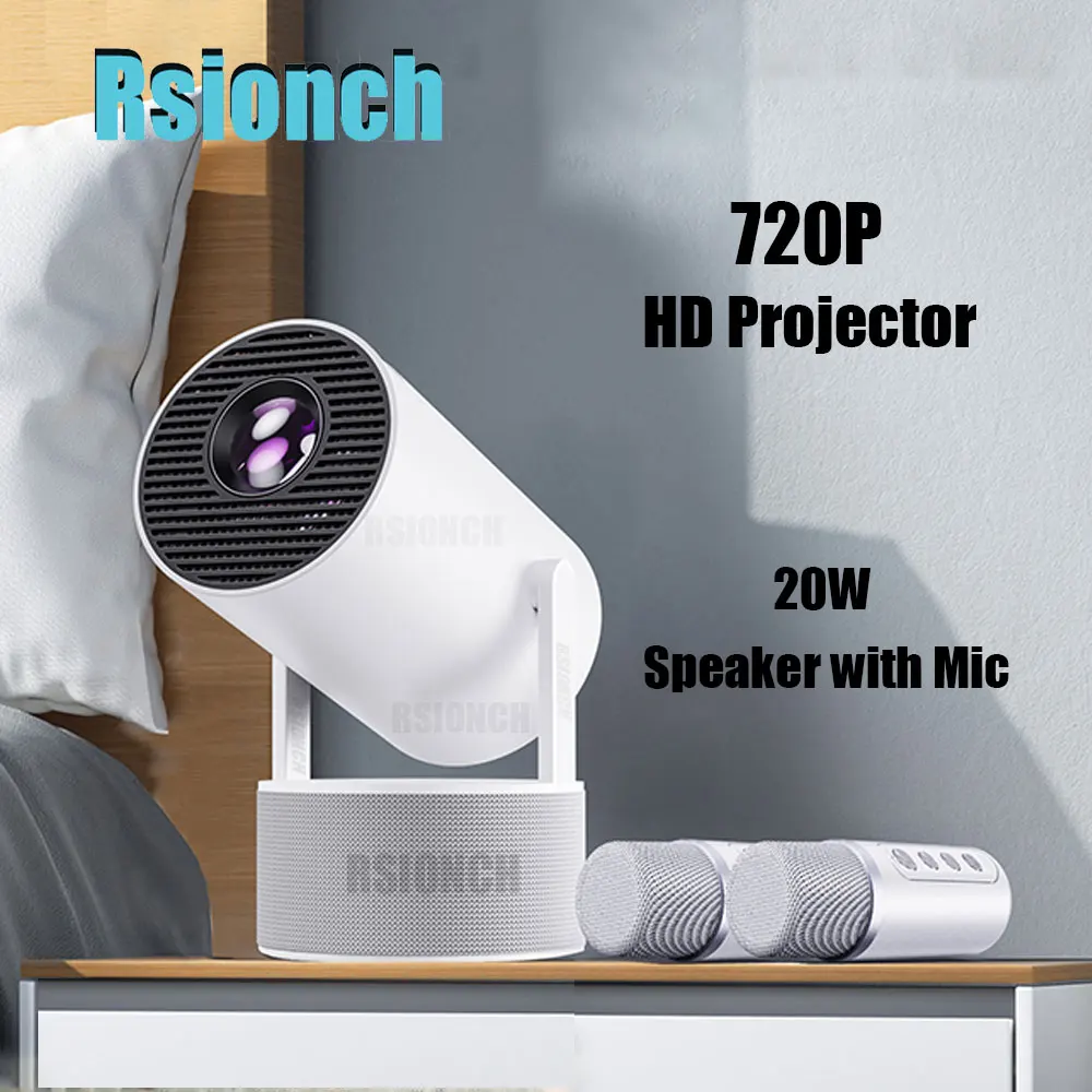 

Rsionch 20W Speaker Projector 4K Android 11 Dual Wifi6 260ANSI Allwinner H713 BT5.0 1080P 1280*720P Home Cinema Outdoor Soundbox