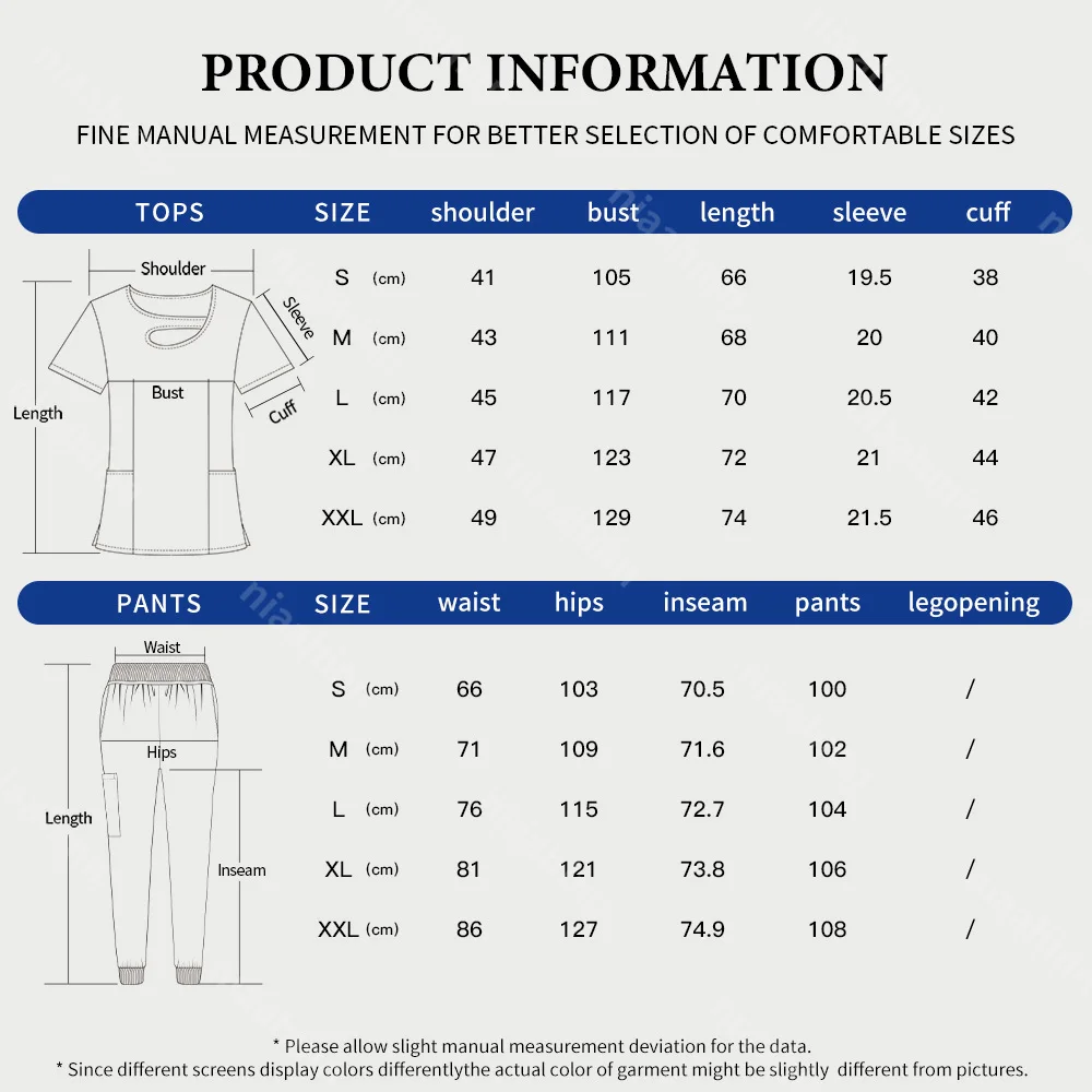 Roupas de trabalho para homens e mulheres, Uniforme Médico Cirúrgico, Conjunto de Trabalho Hospitalar, Esfoliante Médico, Tops e Terno de Calças