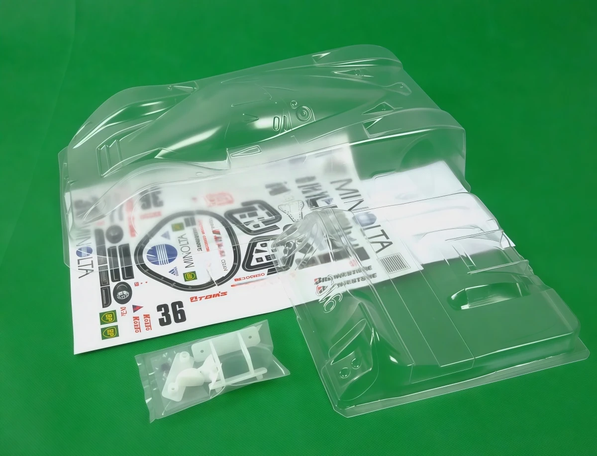1/10 258mm Wheelbase 91C Group C RC Touring Drift Clear Body Shell with LED Light Buckets and Sticker Decals